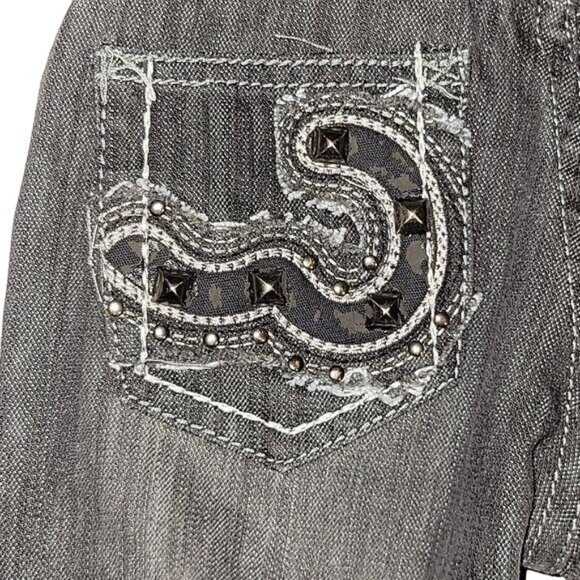 City Ink Toddler Girls Gray Embellished Jeans Size 3T With Pocket Details & Dist - Picture 2 of 5